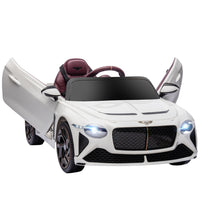 Aosom Bentley Bacalar Kids Electric Ride-On Car with Butterfly Doors - White-Licensed kids Ride-On car with butterfly doors 