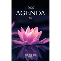 Horizon Éditions 2027 Zen Monthly and Daily Planner  - 5-7/8" x 9-1/16"-One day per page, divided into 3 sections (morning, afternoon and evening) and a space for notes