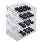 Azar Displays 4-Tier 16 Compartment Pegboard Cosmetic Counter Display (222484)-Includes 2 plastic u-hooks