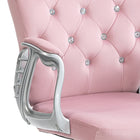 Vinsetto 360-Degree Swivel Computer Desk Chair with Padded Seat and Adjustable Height - Pink-Colour: Pink