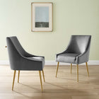Modway Discern Upholstered Performance Velvet Dining Chair - Grey - 2 Pack-Velvet Polyester Upholstery
