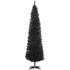 HOMCOM 7' Pencil Artificial Christmas Tree with Realistic Branches - Black-Artificial Christmas tree has a slim pencil style 
