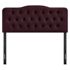Modway Annabel Stain-Resistant Performance Velvet Queen Headboard - Mulberry-Dense Foam Padded Headboard