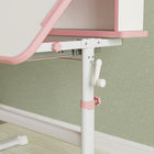 Qaba Kids Study Table & Chair, Adjustable Kids Desk & Chair Set - Pink-Ergonomic design supports comfortable sitting 
