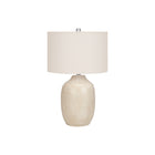 Monarch Specialties 26" H Table Lamp - Cream Ceramic / Ivory / Cream Shade-Bring some warmth and brightness to your home with this stylish 26"h contemporary table lamp in a elegant ginger jar shape, finished in a textured glazed cream ceramic and topped with a ivory linen drum shade and silver finial