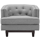 Modway Coast Upholstered Fabric Armchair - Light Grey-Dense Foam Padding