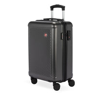 Swiss Gear Hardside Spinner Carry On Luggage - Dark Grey-Retractable, telescopic handle with easy thumb activation of push-button lock