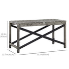 Outsunny Patio Wicker End Table with Plastic Board Under the Full Woven Table Top - Mixed Grey-All hand wovening PE rattan wicker for stylish and tough