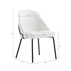 Manhattan Comfort Gracie 24.2" Modern Leatherette Upholstered Dining Chair - White and Black - Set of 2-Upholstered in Luxurious Leatherette with Fine Stitching 