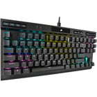Corsair K70 RGB TKL Wired Optical-Mechanical OPX Linear Keyswitches Gaming Keyboard-PBT Double-Shot Keycaps: A precision-molded keycap set with a standard bottom row layout resists wear, fading, and shine, with 1.5mm thickness for rigid stability.