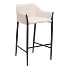 Zuo Andover Barstool - Beige-Armrest support