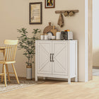HOMCOM 31.5" L Farmhouse Kitchen Storage Cabinet - White-Adjustable shelf to fit items of diverse sizes