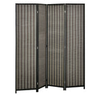 HOMCOM 4 Panel Bamboo Hand-Woven Freestanding Room Divider for Home Office - Brown-Great for creating a personal space or dividing up large rooms
