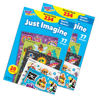 TREND Just Imagine Sparkle Stickers Variety Pack - 2 Pack of 234-Sparkle Stickers add pizzazz to nametags, reports, invitations, scrapbooks, assignments, and more