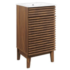 Modway Render 18" Bathroom Vanity Cabinet - Walnut/White-Mid-Century Modern Style