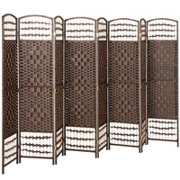 HOMCOM 8 Panel Wave Fiber Freestanding Room Divider for Home Office - Brown-This room divider is great for creating personal space or dividing larger rooms
