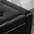 HOMCOM Storage Bench with Flip Top Ottoman - Black-The rubberwood feet ensures its durability;
