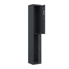 Ceha NH Series 2-Tier Locker with Front Hole Vents - Bank of 1 - Graphite Grey-Name plate holder on door
