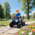 Qaba 6V Battery Powered Kids ATV 4 Wheeler with Music and LED Headlights - Black-Built-in music and bright headlights for an immersive ride 