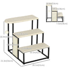 PawHut 3-Step Carpeted Pet Stairs - Cream White-A hanging ball for fun 