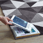 Modway Kahula Geometric Triangle Mosaic Area Rug - 8 ft W x 10 ft L - Black Grey/White-Gripping Jute Fabric Underside