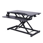 Rocelco Sit To Stand Hi-Lift Adjustable Height Desk Riser With Quick Release Keyboard Tray - Black-Hi-lift adjustable desk riser