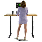 Uncaged Ergonomics 60" Rise Up Electric Height Adjustable Sit Stand Desk with Bamboo and Grey Frame (RUGB)-Accessories available (sold separately) include KT2 Adjustable Keyboard tray, DM2 Dual Monitor Mount, and ASM-B Active Standing Mat.