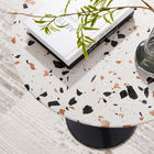 Modway Lippa 20" Round Terrazzo Side Table - Black Terrazzo-Non-Marking Ring