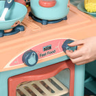 Qaba Kids Fast Food Shop Cart Cash Register Toy - Multicoloured - Set of 50-Round corner polishing ensures your kid’s safety when playing 