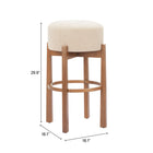 Zuo Nade Barstool - Beige/Walnut - Set of 2-6