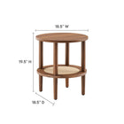 Modway Torus Round Side Table - Walnut-Wood Grain Laminate
