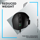 Logitech G502 X Wired Gaming Mouse - Black-Weight reduced: Thin-wall exoskeleton for minimum material and maximum rigidity, lightened scroll wheel, and more to achieve 89 grams