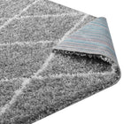 Modway Toryn Diamond Lattice Shag Area Rug - 5 ft W x 8 ft L - Grey/Ivory-7