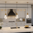 Hudson&Canal Ambrose 8.63" Wide Pendant with Glass Shade - Brass/Clear-Clean with a soft, dry cloth and no harsh chemicals or abrasive cleaning materials