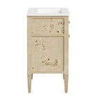 Modway Elysian 24" Wood Bathroom Vanity - White/Burl-Mango Wood Construction