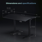 MotionGrey Ultra Electric Adjustable Standing Desk with Tilting Desktop - 55.1 in - Black-Tilting desktop lets you change the work-surface angle for reading, writing or device use