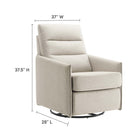 Modway Etta Upholstered Fabric Lounge Chair - Oatmeal-Horizontal Channel Tufting