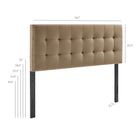 Modway Lily Stain-Resistant Performance Velvet Full Size Headboard - Taupe-Full Size Headboard