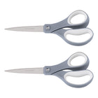Fiskars 8" Performance Softgrip Straight Titanium Scissors - Silver-Fiskars 2pk Titanium Softgrip Fashion Scissors feature high-grade, stainless steel blades with titanium coating that   s 3x harder than steel