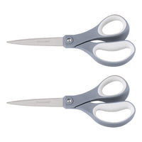 Fiskars 8" Performance Softgrip Straight Titanium Scissors - Silver-Fiskars 2pk Titanium Softgrip Fashion Scissors feature high-grade, stainless steel blades with titanium coating that   s 3x harder than steel