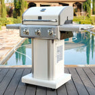 Kenmore 3 Burner Pedestal Gas Grill - Pearl-3 Main Burners - 201 Stainless Steel Tube - 10,000 BTU each (Total 30,000 BTU)