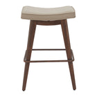 Zuo Divat Counter Stool - Beige/Walnut - Set of 2-Plush and durable faux leather fabric