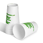 Perk Compostable Paper Hot Cup - 16 Oz. - White Green - 300 Pack-16 oz. capacity