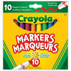 Crayola Original Markers - Assorted Colours - 10 Pack-Large point