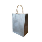 Wamaco Colour Kraft Shopper Bags - 8" x 4.75" x 10.5" - Silver - 100 Pack-Kraft colour shoppers