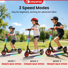 Gyrocopters Flash KidZ Electric Scooter for Kids - Speed 19 kmph - Range 11 km - LED Lights - Red-Equipped with both a thumb-activated electric brake and a traditional rear fender foot brake for reliable stopping