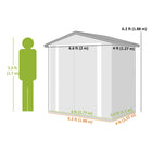 Outsunny Outdoor Metal Garden Shed - 6.5' x 4' - Light Green-Wide, dual pull doors ensure effortless access for your bulky equipment

