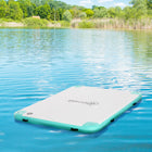 Outsunny Water Inflatable Floating Dock - 8' x 6' - Blue & White-D-Rings allow you to secure it to the back of your boat
