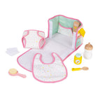 Janod Toy Nursery & Changing 9-Piece Set-Everything fits neatly in the fabric bag.