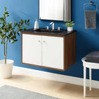 Modway Transmit 30" Wall-Mount Bathroom Vanity - Walnut/Black-Wall-Mount Design
